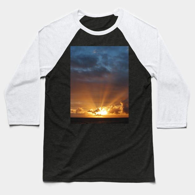 Rays of the Sun at Dawn Baseball T-Shirt by SusanSavad